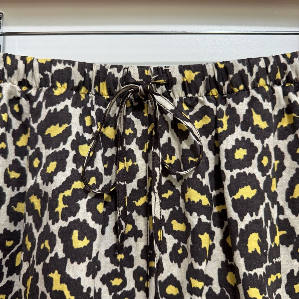 Raquel Allegra Leopard Print Cotton Silk Blend Shorts Large - Picture 3 of 11